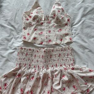 Floral Print Set - White and Pink